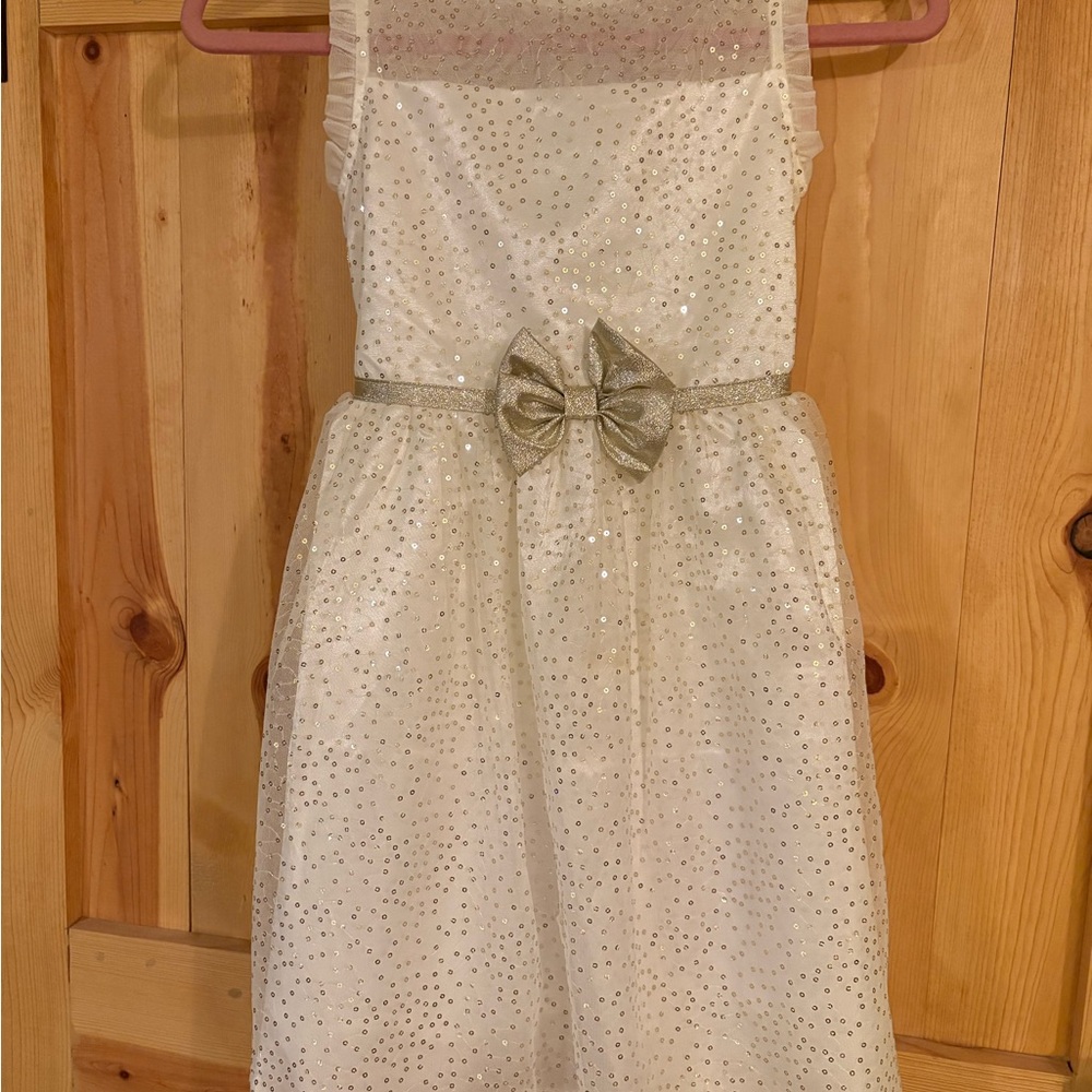 Jona Michelle Glittering White and Gold Dress